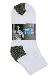 120 Pairs Power Club Quarter Sports Socks 10-13 - Mens Ankle Sock
