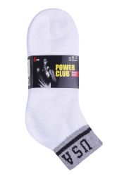 120 Pairs Power Club Quarter Sports Socks 10-13 - Mens Ankle Sock