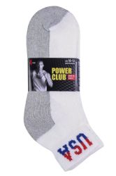 240 Pairs Power Club Quarter Sports Socks 10-13 - Mens Ankle Sock