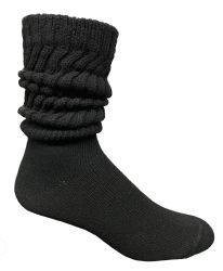 84 Wholesale Yacht & Smith Mens Heavy Cotton Slouch Socks, Solid Black