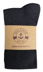 240 Pairs Yacht & Smith Girls Black Knee High, Sock Size 6-8 - Girls Knee Highs