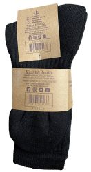 240 Wholesale Yacht & Smith Womens Terry Line Merino Wool Thick Thermal Boot Socks, Solid Black