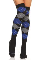 60 Wholesale Yacht & Smith Womens Over The Knee Referee Thigh High Boot Socks Argyle Print