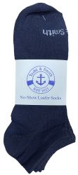 96 Wholesale Yacht & Smith Women's Light Weight No Show Loafer Ankle Socks Solid Navy