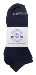 72 Pairs Yacht & Smith Kids Unisex Low Cut No Show Loafer Socks Size 6-8 Solid Navy - Boys Ankle Sock