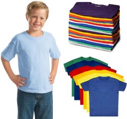 360 Pieces Kids Unisex Cotton Crew Neck T-Shirts, Assorted Sizes And Colors, Ages 4-12 - Kids Tee shirts For Donation