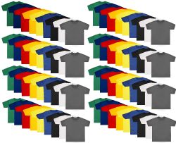 360 Pieces Kids Unisex Cotton Crew Neck T-Shirts, Assorted Sizes And Colors, Ages 4-12 - Kids Tee shirts For Donation