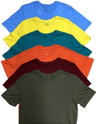 144 Pieces Mens King Size Cotton Crew Neck Short Sleeve T-Shirts Irregular , Assorted Colors And Sizes 3X-5x - Solid T-Shirts