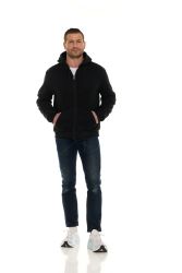 Unisex Black Zipper Hoodie Cotton Fleece Lining Assorted Sizes M-2x