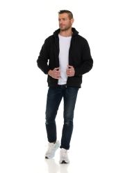Unisex Black Zipper Hoodie Cotton Fleece Lining Assorted Sizes M-2x