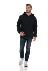 6 Wholesale Unisex Cotton Hoodie Sweatshirt In Black Size Xlarge