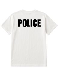 60 Pieces Unisex Cotton Police Printed T Shirt White With Black Print Back And Front Size Xlarge - Event Personnel Tees