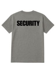 24 Pieces Unisex Cotton Security Printed T Shirt Gray With Black Print Back And Front Size 2xlarge - Event Personnel Tees