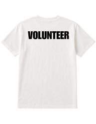24 Wholesale Unisex Cotton Volunteer Printed T Shirt White With Black Print Back And Front Size Xlarge