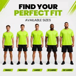 12 Wholesale Unisex Moisture Wicking Neon Green T Shirt Size 2xlarge
