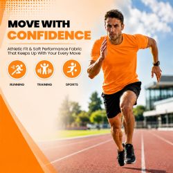 12 Wholesale Unisex Moisture Wicking Neon Orange T Shirt Size 2xlarge