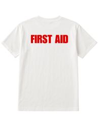 6 Wholesale White First Aid T-Shirts Cotton Blend Uniform Tees For Medical Staff & Emergency Response, Size Large
