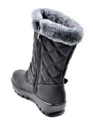12 Wholesale Women's Boots With Fur Lining Comfortable Color Black Size 6-11