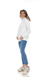Women's Cotton Oversized Hoodie Sweat Shirt White Size Xlarge