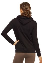 24 Pieces Women's Lightweight Pullover Hoodie Black Size M - Women's Hoodies And Sweatshirts