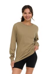 6 Wholesale Womens Cotton Long Sleeve Oversized T-Shirts, Casual Fit Tops, Assorted Size Large