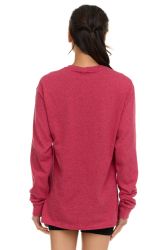 12 Wholesale Womens Cotton Long Sleeve Oversized T-Shirts, Casual Fit Tops, Dark Assorted Size Xlarge