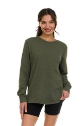 12 Wholesale Womens Cotton Long Sleeve Oversized T-Shirts, Casual Fit Tops, Dark Assorted Size 4xlarge