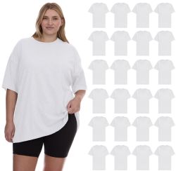 Womens Oversized Cotton Short Sleeve In White Size Medium