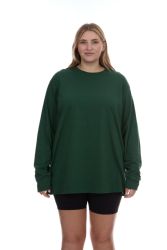 24 Pieces of Womens Plus Size Cotton Long Sleeve Oversized T-Shirts, Casual Fit Tops, Dark Assorted Size Small