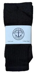 Yacht & Smith 28 Inch Men's Long Tube Socks, Black Cotton Tube Socks Size 13-16