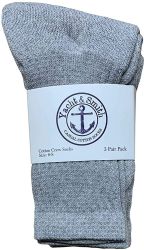 Yacht & Smith Kid's Cotton Terry Cushioned Gray Crew Socks