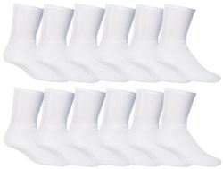 1008 Pairs Yacht & Smith Men's Cotton Terry Cushion Athletic White Crew Socks - Mens Crew Socks