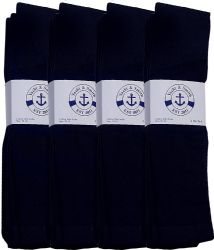 12 Wholesale Yacht & Smith Men's Navy Cotton Terry Athletic Tube Socks, Size 10-13
