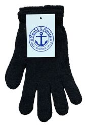 480 Bulk Yacht & Smith Mens Warm Winter Hats And Glove Set Solid Black