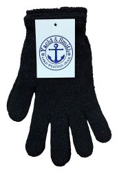 48 Pairs Yacht & Smith Unisex Black Magic Gloves - Knitted Stretch Gloves