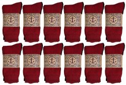 24 Pairs of Yacht & Smith Women's Cotton Assorted Thermal Crew Socks Size 9-11