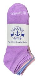 5000 Wholesale Yacht & Smith Women's Light Weight No Show Loafer Ankle Socks In Assorted Pastel