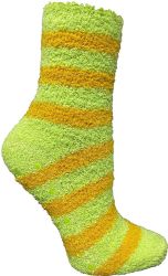 24 Pairs of Yacht & Smith Women's Striped Assorted Colors Warm & Cozy Fuzzy Sock