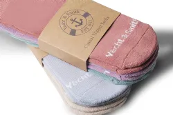 12 Wholesale Yacht & Smith Women's Diabetic Cotton Assorted Pastel Colors Non Slip Socks, Size 9-11