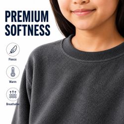 24 Wholesale Youth Cotton Crew Neck Sweat Shirt Charcoal Gray Size Medium