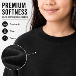 48 Wholesale Youth Cotton Crew Neck Sweat Shirt Black Size 2xlarge