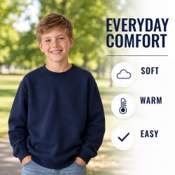 24 Pieces Youth Cotton Crew Neck Sweat Shirt Assorted Black Navy Gray Size 2xlarge - Kids Sweatshirts For Donation