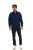Mens Cotton Fleece Line Quarter Zip Sweat Shirt Navy Size Small