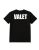 Unisex Cotton Valet Printed T Shirt Black With White Print Back And Front Size 2X-Large