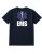 Unisex Cotton Ems Printed T Shirt Navy With White Print Back And Front Size 3X-Large