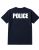 Unisex Cotton Police Printed T Shirt Navy With White Print Back And Front Size 2xlarge