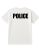 Unisex Cotton Police Printed T Shirt White With Black Print Back And Front Size Large