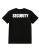 Unisex Cotton Security Printed T Shirt Black With White Print Back And Front Size Xlarge