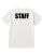 Unisex Cotton Staff Printed T Shirt White With Black Print Back And Front Size 2xlarge