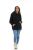 Women's Cotton Oversized Hoodie Sweat Shirt Black Size Medium